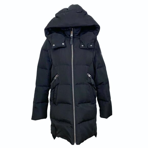 DEREK LAM 10 CROSBY 2 IN 1 BLACK PUFFER FUR HOOD FULL ZIP WINTER COAT & VEST - Picture 1 of 15
